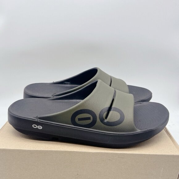 Oofos OOahh Sport Sandal Slide Tactical Green Black Waterproof Mens EU 41 US 8 - Picture 4 of 11
